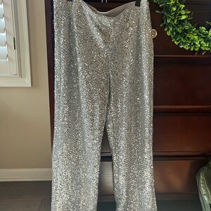 H&M Silver Sequin Trousers